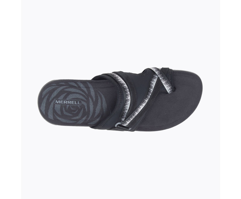 Merrell Terran 3 Cush Post Wide Width Women's Sandals Black | 3905-FRNVS