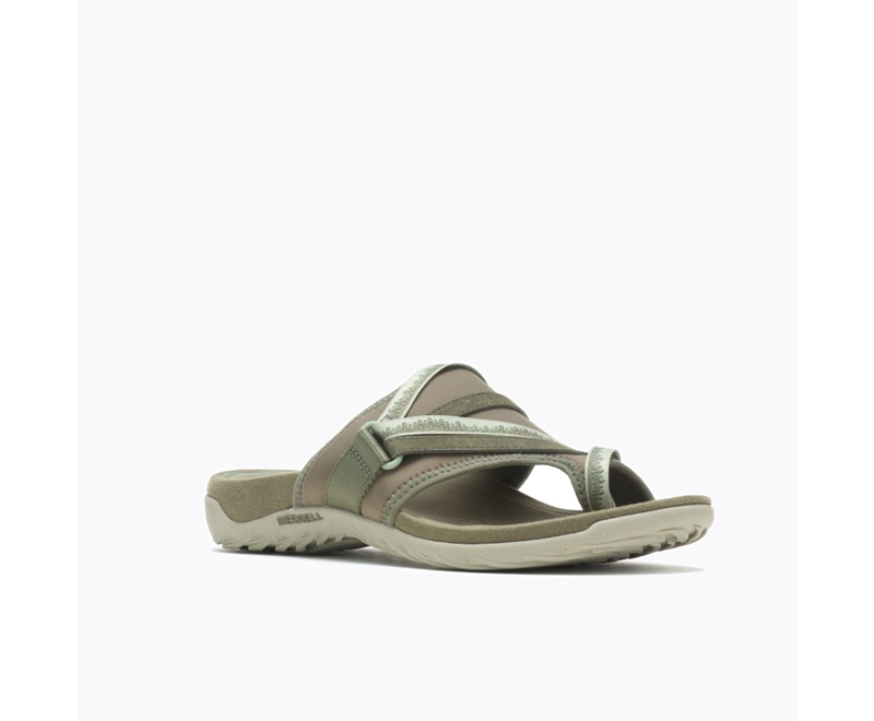 Merrell Terran 3 Cush Post Women's Sandals Olive | 3648-VKMHQ