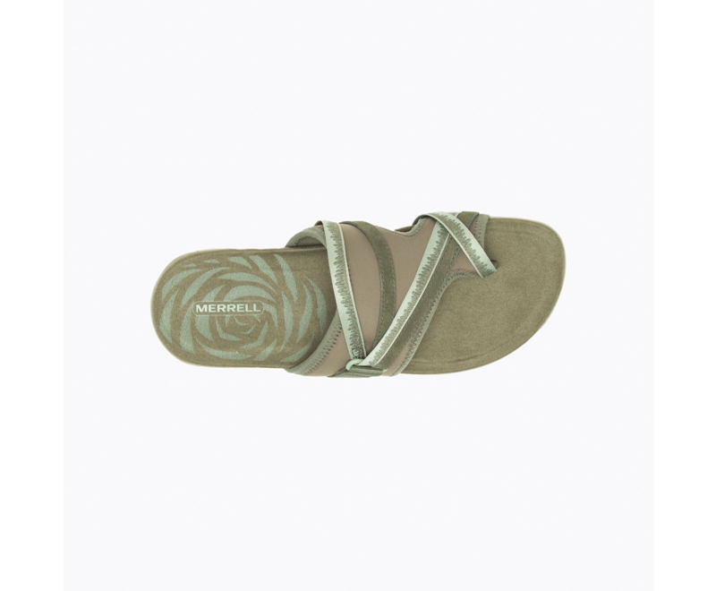 Merrell Terran 3 Cush Post Women's Sandals Olive | 3648-VKMHQ