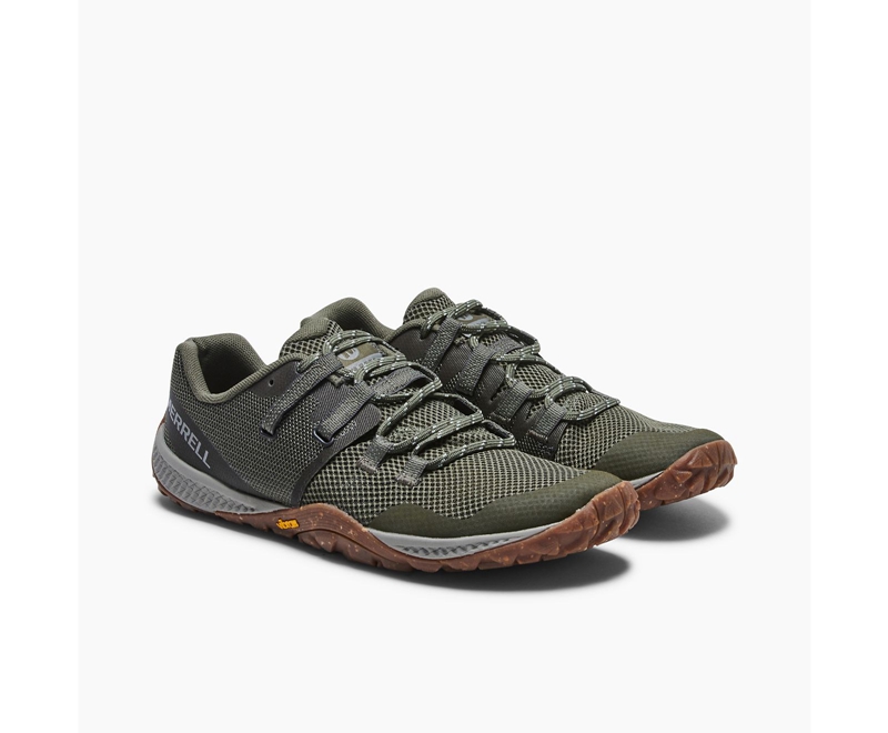 Merrell Trail Glove 6 Men's Trail Running Shoes Olive | 6028-GNYFO