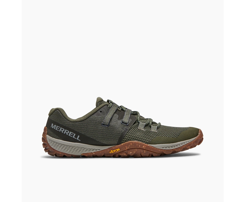 Merrell Trail Glove 6 Men\'s Trail Running Shoes Olive | 6028-GNYFO