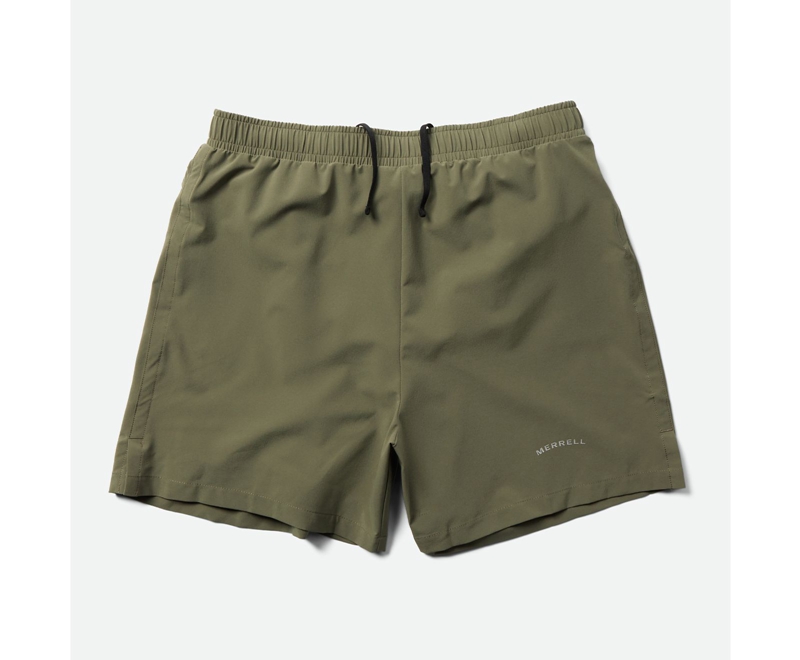 Merrell Trail Running Men's Shorts Olive | 7538-TCDEU