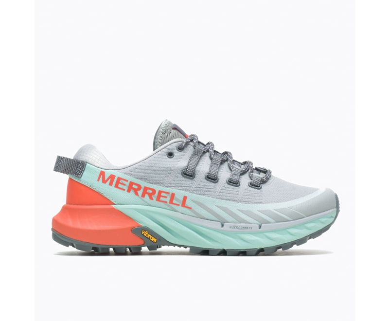 Merrell Agility Peak 4 Women's Trail Running Shoes Silver | 8453-LWYNT