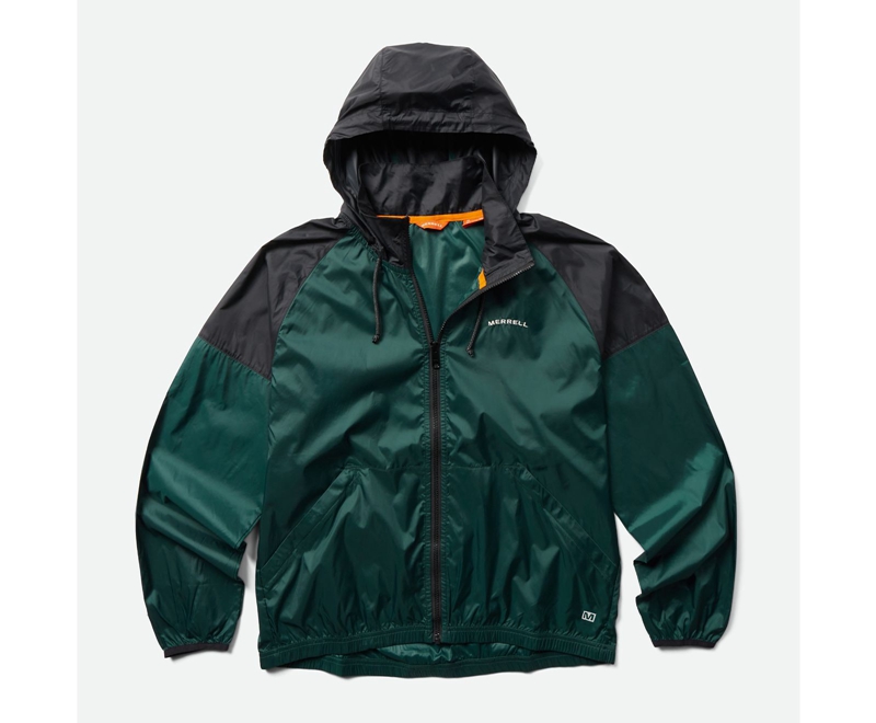 Merrell Alder Packable Wind Shell Men's Jackets Green | 7408-QKNJL