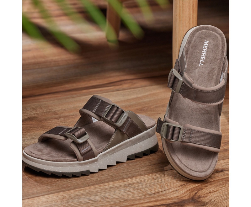 Merrell Alpine Cush Slide Women's Sandals Coffee | 5912-JWGKS