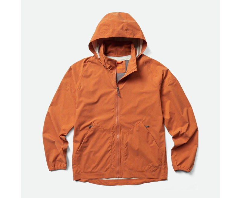 Merrell Alpine Packable Rain Shell Men's Jackets Orange | 5432-NZOBM