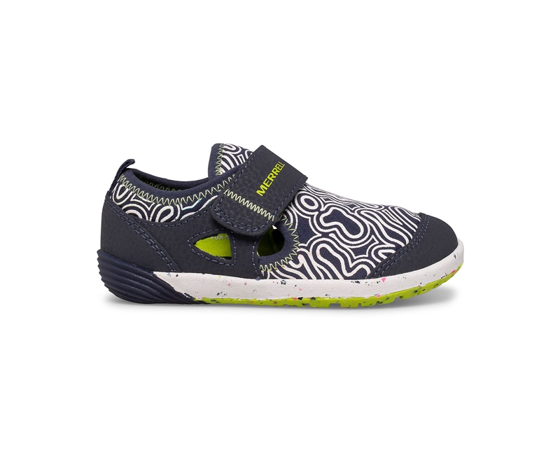 Merrell Bare Steps® H2O Chroma Kids' Sneakers Navy / Light Green | 6735-RQHNP