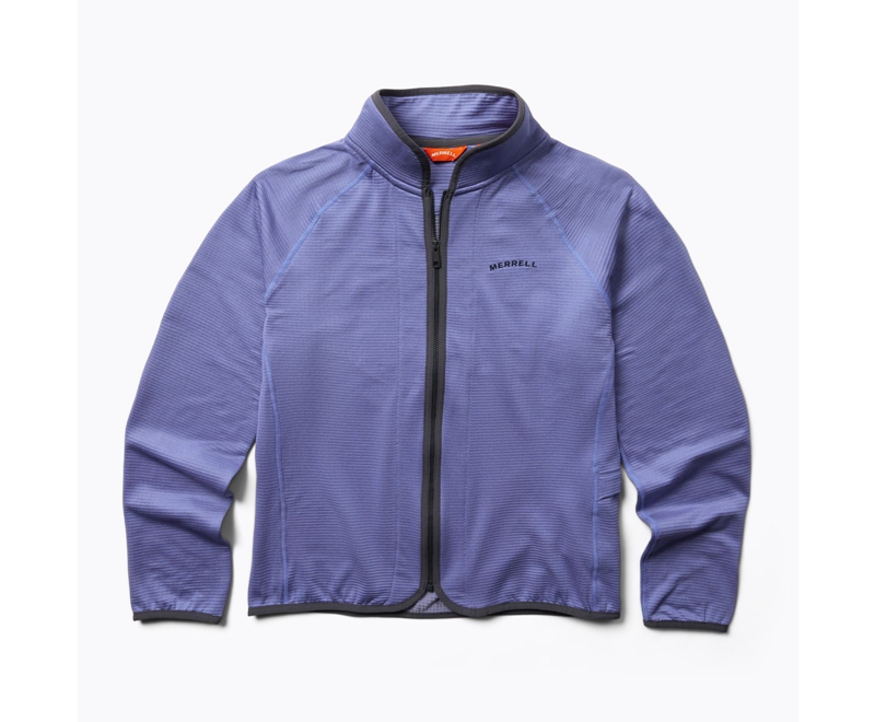 Merrell Geotex Full Zip Women's Jackets Blue | 9845-DSMXR