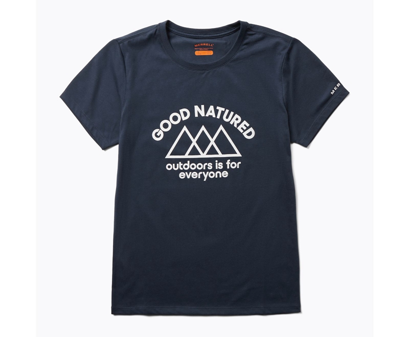 Merrell Good Natured Women's T Shirts Navy | 4018-QCRLF