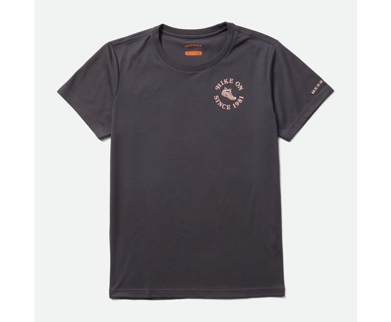 Merrell Hike On Women's T Shirts Black | 8935-RCXJW