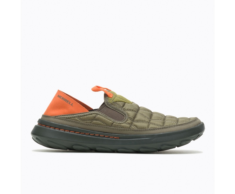 Merrell Hut Moc 2 Men's Slip Ons Olive | 0475-FABME