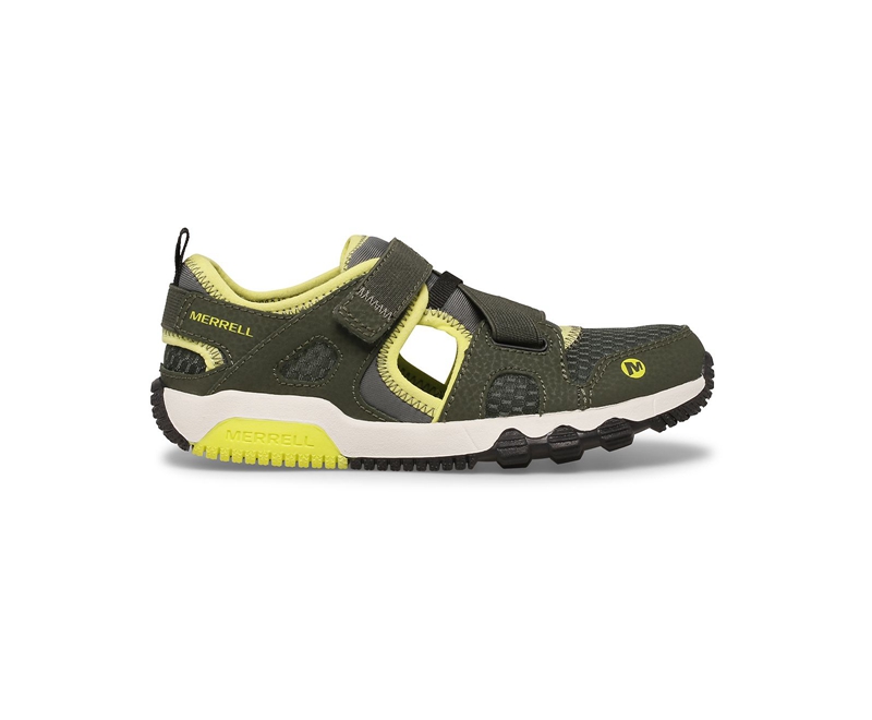 Merrell Hydro Free Roam Monarch Kids' Sandals Olive / Light Green | 9021-DSVFM