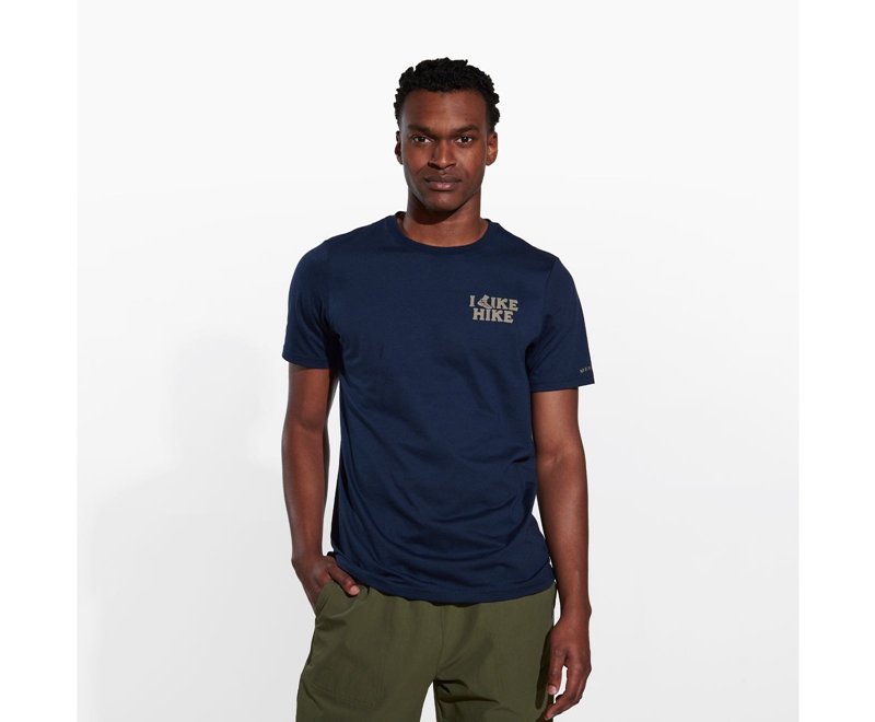 Merrell Like Hike Men's T Shirts Navy | 7560-LIYJX