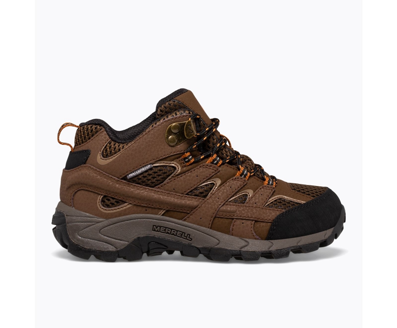 Merrell Moab 2 Mid Kids' Waterproof Boots Copper Brown | 4281-WUFMZ