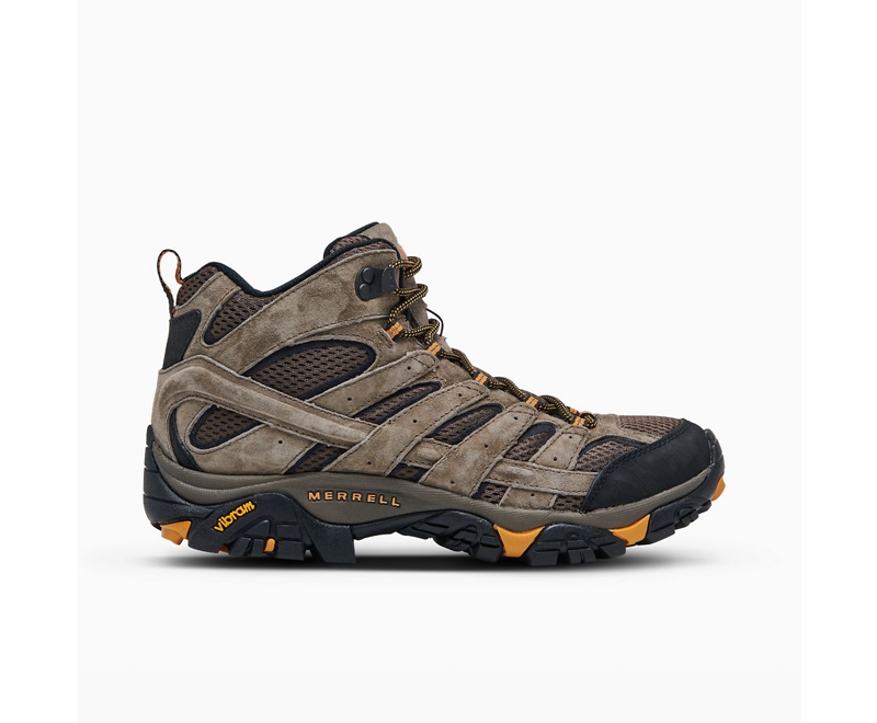 Merrell Moab 2 Mid Ventilator Wide Width Men's Hiking Boots Copper | 5162-ZWACR