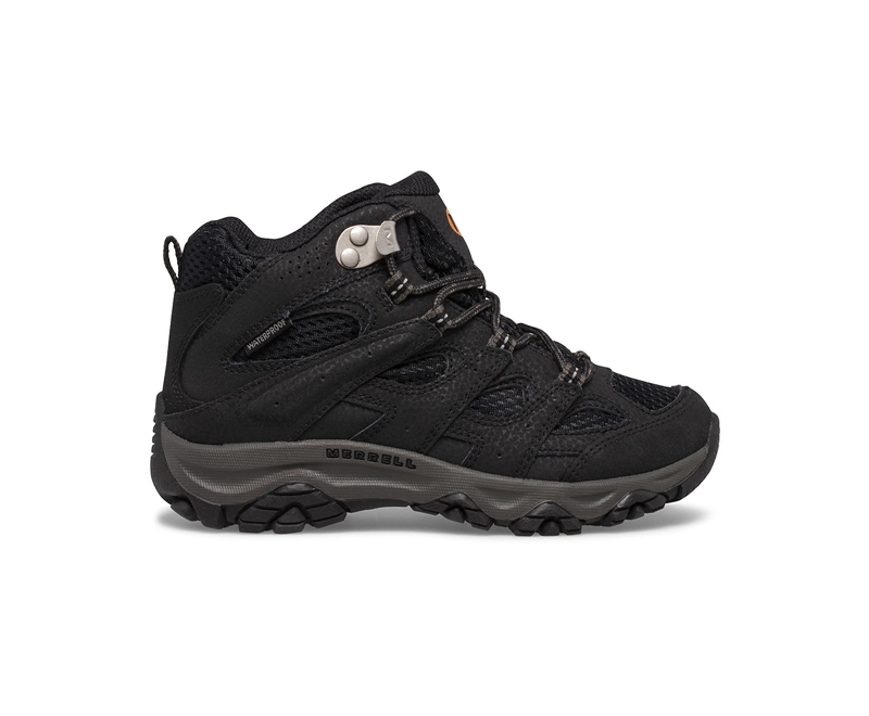 Merrell Moab 3 Mid Kids' Waterproof Boots Black | 6274-EASDX