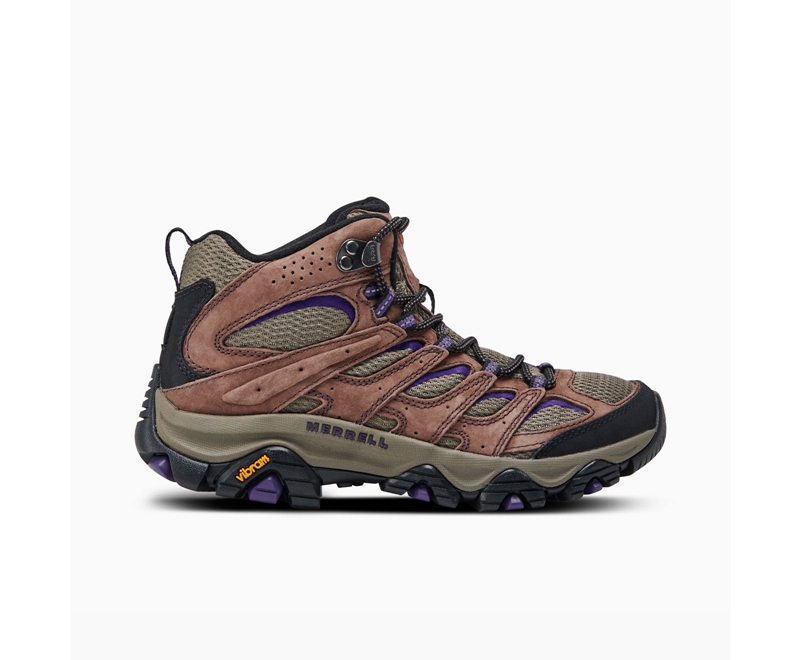 Merrell Moab 3 Mid Wide Width Women's Work Boots Purple | 6930-RJFEC