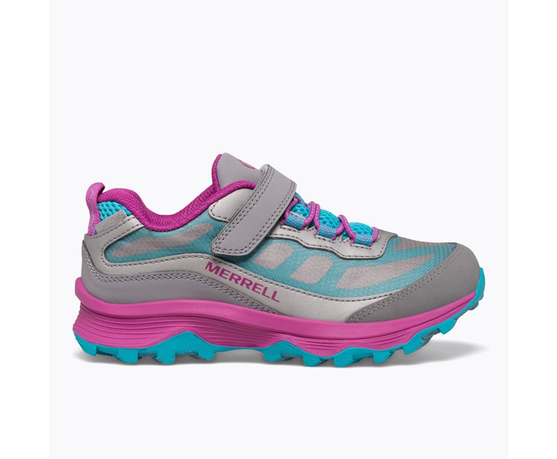 Merrell Moab Speed Low A/C Kids' Hiking Shoes Grey / Silver / Turquoise | 3786-ICUNK