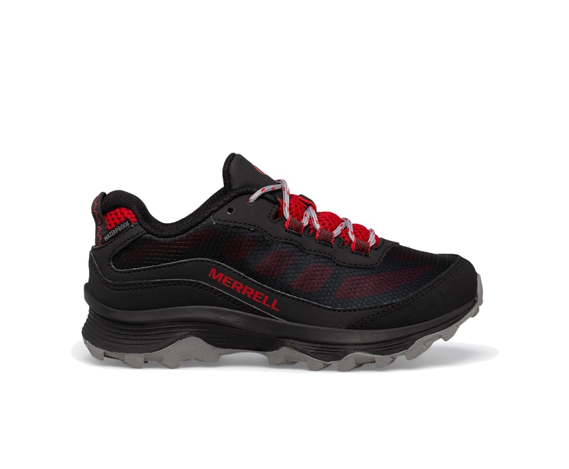 Merrell Moab Speed Low Kids' Hiking Shoes Grey / Black / Red | 0378-TZLYM