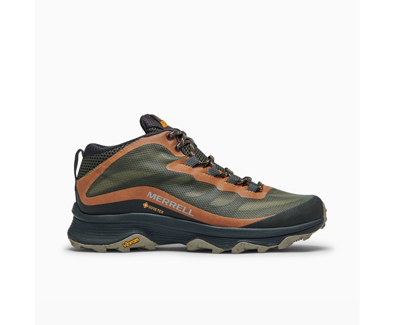 Merrell Moab Speed Mid GORE-TEX® Men's Work Boots Olive | 3079-WMPJG