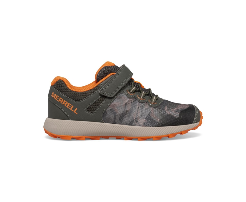 Merrell Nova 2 Kids' Sneakers Olive / Orange Camo | 9624-RHSNM