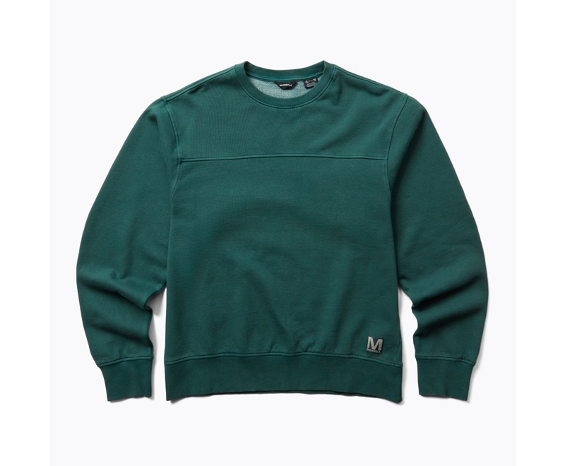 Merrell Scout Crew Men's Sweatshirts Green | 8714-ZSHOU