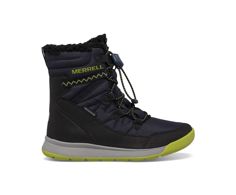 Merrell Snow Crush 3.0 Kids' Waterproof Boots Navy | 3294-GXAUZ