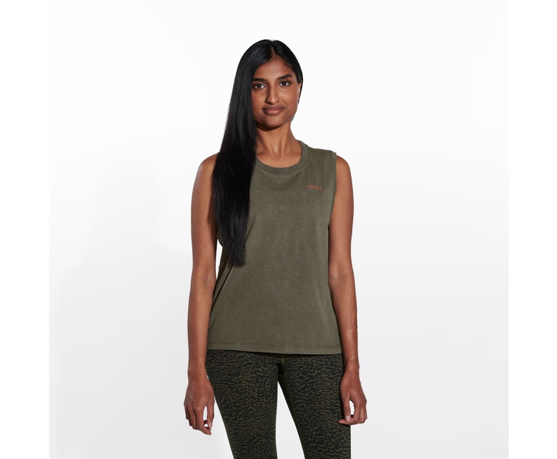 Merrell Sunbaked Tank Women's Vest Olive | 3894-AEVIO