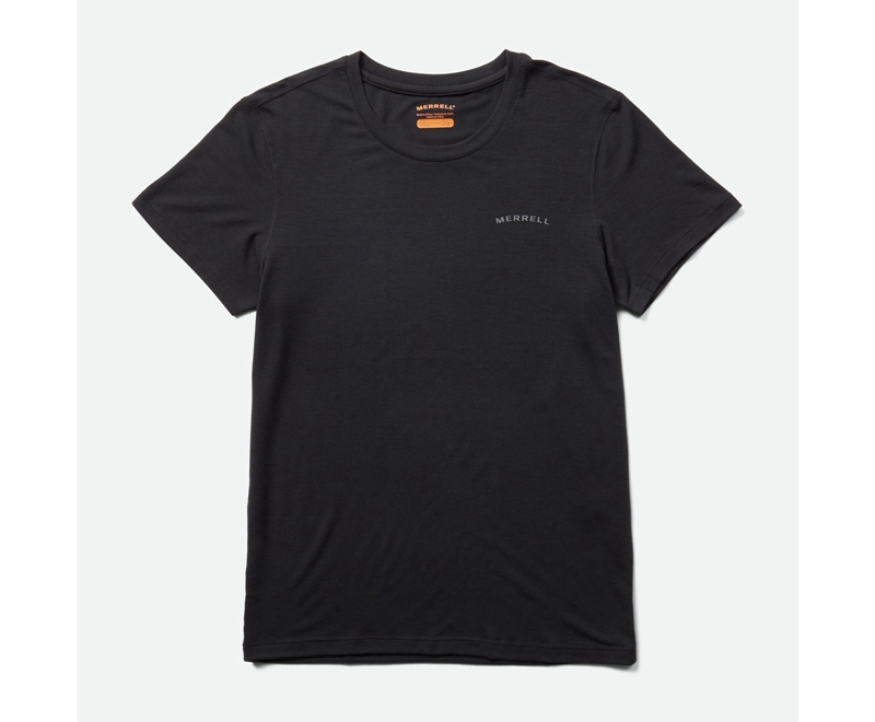 Merrell Tencel™ Sleeve Women's T Shirts Black | 3048-KBPUA