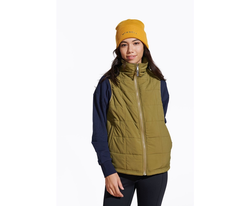 Merrell Terrain Insulated Women's Vest Olive | 2438-XPCZE